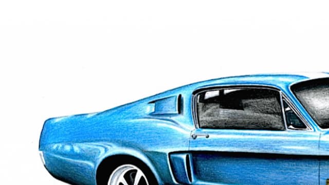 Un dessin du futur modèle, une réplique de la Shelby GT500, qui sortira l'été prochain.