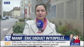 "Les forces de l'ordre ont réussi à exfiltrer Éric Drouet après 5 à 8 minutes d'affrontements" raconte Laetitia Dewalle, gilet jaune présente lors de l'interpellation