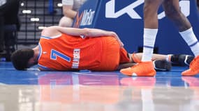 Chet Holmgren s'est blessé lors du match de NBA entre Oklahoma City et Golden State - le 10/11/2024