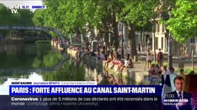 Des centaines de Parisiens prennent d'assaut le canal Saint-Martin 