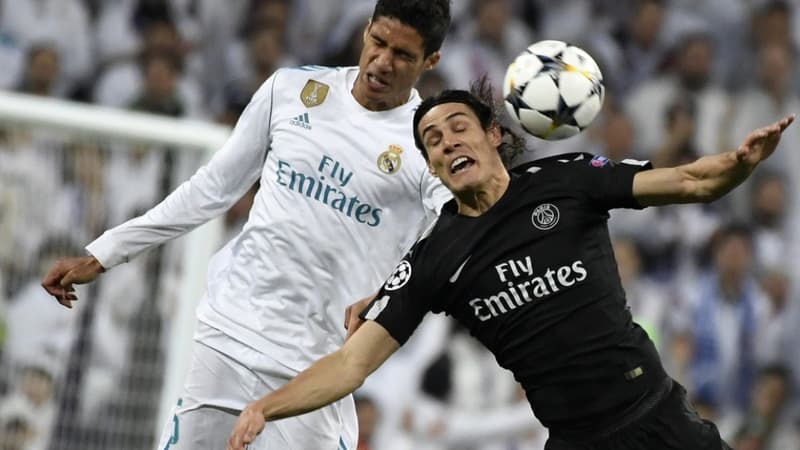 Raphaël Varane et Edinson Cavani