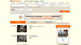 La rubrique vélos du site Leboncoin.fr. où l'annonce avait été mise en ligne.