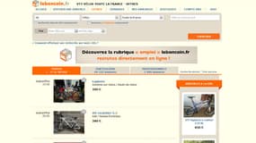 La rubrique vélos du site Leboncoin.fr. où l'annonce avait été mise en ligne.