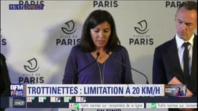 Trottinettes électriques: les opérateurs devront brider les engins à 20 km/h et à 8km/h dans les zones piétonnes, annonce Anne Hidalgo