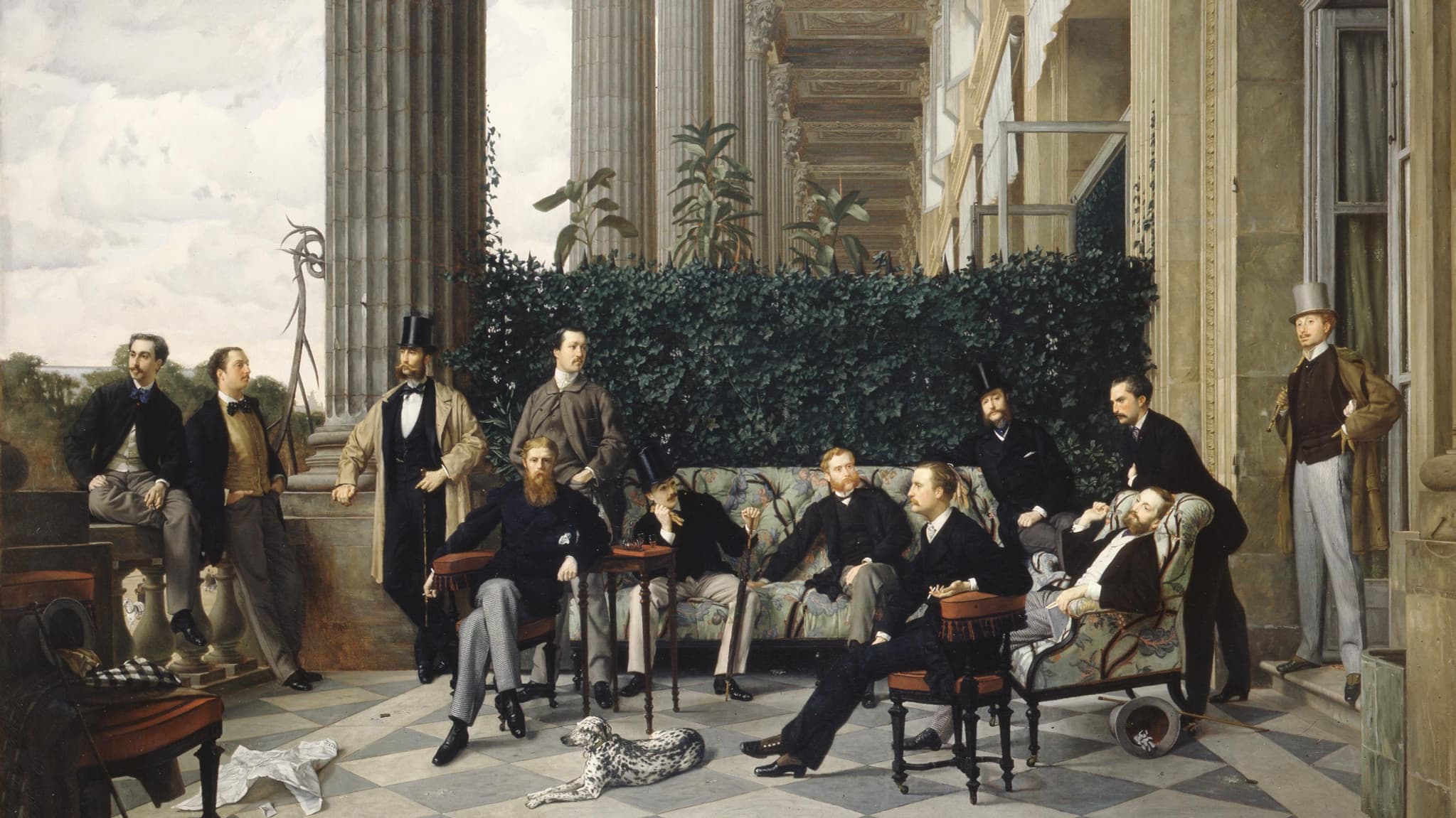 "Le cercle de la rue royale" par James Tissot, avec à l'extrême droite du tableau, Charles Haas, modèle du personnage de Swann. 