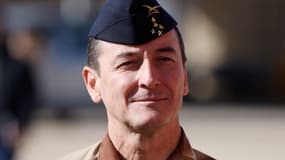Fabien Mandon lors d'une visite d'Emmanuel Macron à la base aérienne Prince Hassan (H5) de l'armée de l'air royale jordanienne, le 22 décembre 2023. 