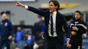 L'entraîneur de l'Inter Milan Simone Inzaghi, lors du match à domicile de la 32e journée de Serie A contre l'Hellas Verone, le 9 avril 2022 au Stade San Siro