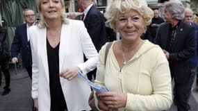 Marine Le Pen (g) et Marie-Christine Arnautu (d) le 19 mars 2014 à Nice.