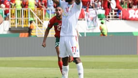 Cédric Bakambu, après avoir raté son penalty contre le Maroc le 20 janvier 2024.