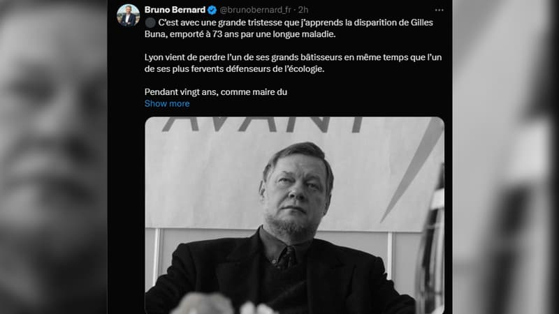 Gilles Buna, maire du 1er arrondissement de Lyon, est mort le 23 octobre 2024.