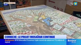 Marseille: une nouvelle mosaïque en préparation pour le banc de la corniche Kennedy