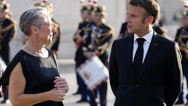 Élisabeth Borne et Emmanuel Macron le 14 juillet à l'Élysée