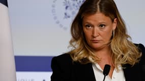 La porte-parole du gouvernement français Olivia Grégoire au palais de l'Elysée à Paris, le 23 mai 2022