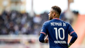 Neymar lors de Monaco-PSG en L1, le 20 mars 2022