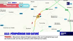 Lille: périphérique sud saturé après l'incendie d'un camion