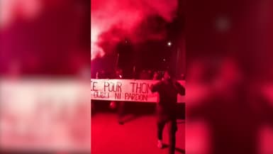 Des militants d'ultradroite manifestant en novembre 2023 à Romans-sur-Isère