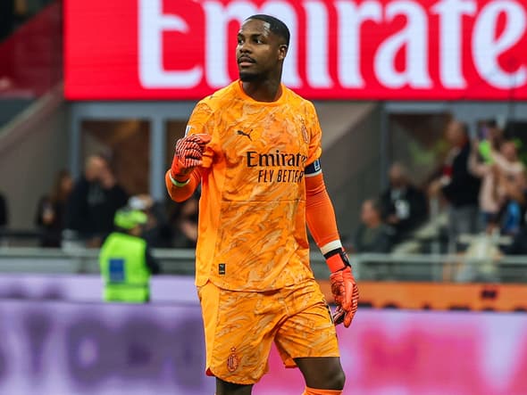 Mike Maignan avec l'AC Milan en Serie A, le 28 septembre 2025