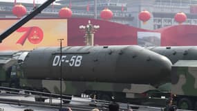 Missile intercontinental chinois lors d'une cérémonie officielle du Parti communiste chinois en 2019. 