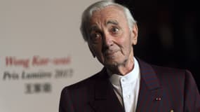 Le chanteur Charles Aznavour au festival Lumière, le 20 octobre 2017 à Lyon. 