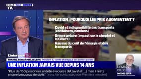 "D'ici l'été, je pense que nous aurons une inflation globale de 6/7%", annonce Michel-Édouard Leclerc