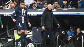 Kylian Mbappé et Zinédine Zidane lors de Real Madrid-PSG, le 26/11/2019 en Ligue des champions