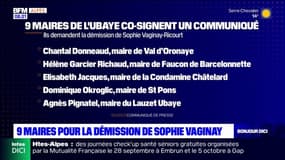 Neuf maires pour la démission de Sophie Vaginay