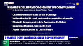 Neuf maires pour la démission de Sophie Vaginay