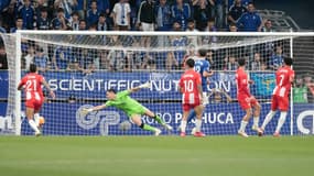 Le Real Oviedo lors des barrages en vue de la montée en Liga, 11 juin 2025