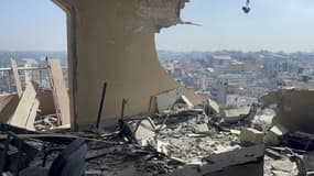 Photo prise le 3 avril 2024 de la salle des serveurs de l'AFP détruite lors d'une frappe contre la tour Hajji, qui hébergeait plusieurs médias, à Gaza, le 2 novembre 2023 (Photo d'illustration)