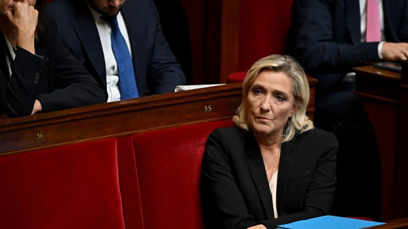 Marine Le Pen à l'Assemblée nationale le 10 octobre 2023