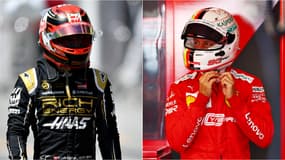 Kevin Magnussen (Haas) et Sebastian Vettel (Ferrari)