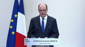 Jean Castex lors de sa conférence de presse du 14 janvier 2021.