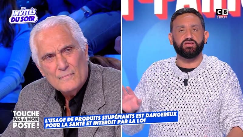 Gérard Fauré face à Cyril Hanouna, le 9 mars 2023 dans "Touche pas à mon poste"