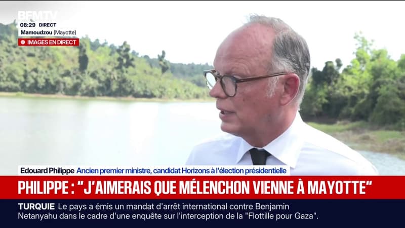 "J'aimerais qu'il vienne et qu'il constate que la crise migratoire est prégnante", répond Édouard Philippe à Jean-Luc Mélenchon à Mayotte