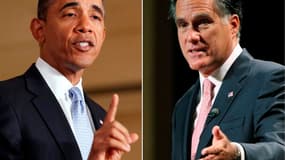 A une semaine de la présidentielle américaine, Barack Obama (47%) conserve une avance marginale sur Mitt Romney (46%), indique un sondage quotidien Reuters/Ipsos. /Photos d'archives/REUTERS