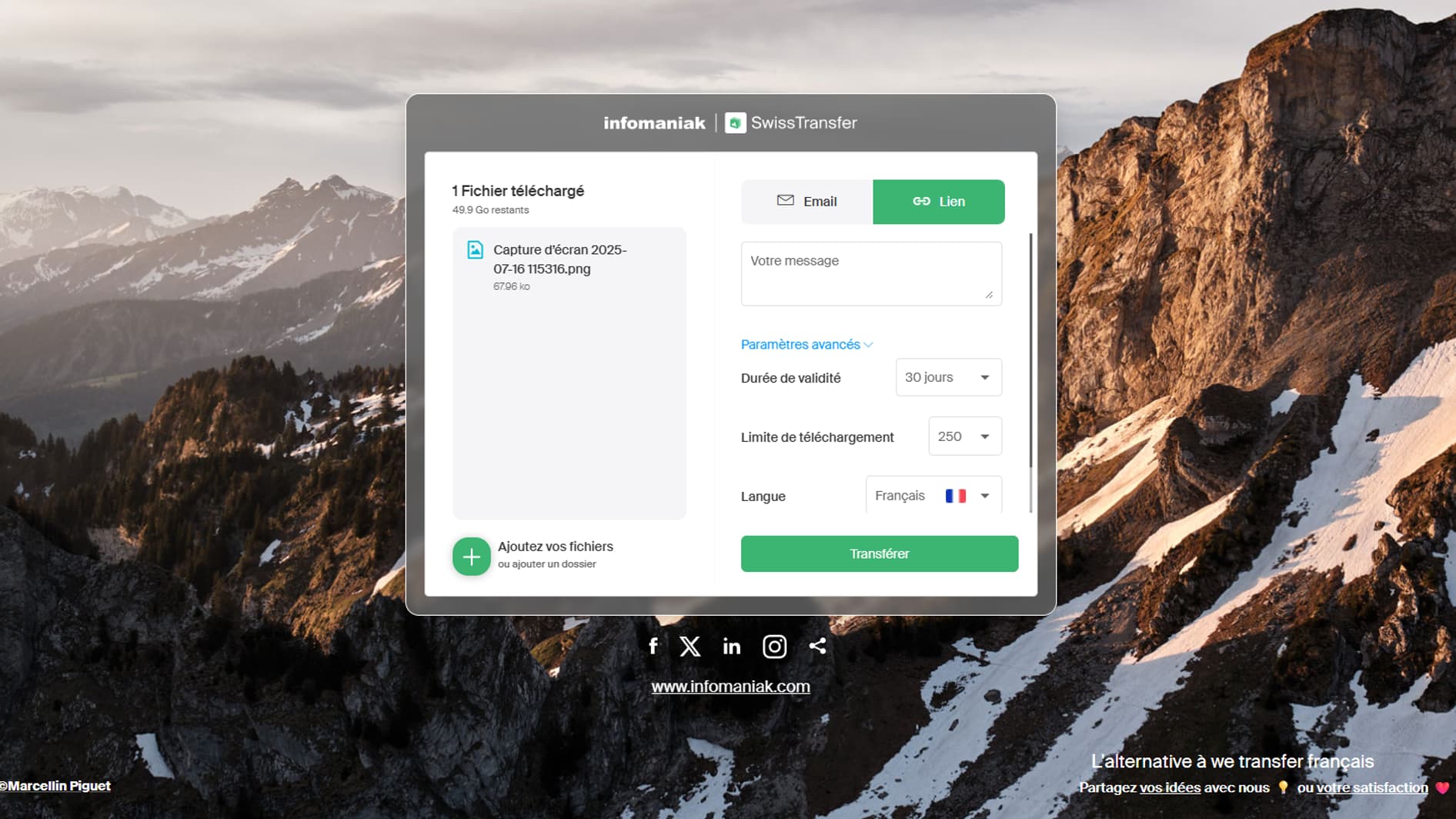La plateforme d'hébergement de fichiers Swisstransfer La plateforme d'hébergement de fichiers Swisstransfer