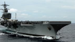 L'USS George H. W. Bush dans l'océan Atlantique.