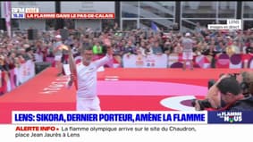 Flamme olympique dans le Pas-de-Calais: le chaudron allumé par Éric Sikora