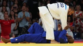 Guram Tushishvili et Teddy Riner aux JO le 2 août 2024