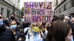 Rassemblement contre la fermeture des bars et restaurants de la métropole d'Aix-Marseille à Marseille, le 25 septembre 2020
