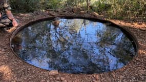 L'un des trous d'eau aménagés par la société de chasse dans la forêt de Brignoles pour permettre aux animaux de s'abreuver.