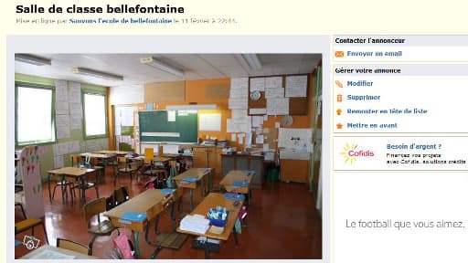 L'une des salles de classe à vendre à Bellefontaine dans le Jura..