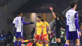 Odsonne Edouard blessé lors de Toulouse-Lens, le 2 janvier 2026.