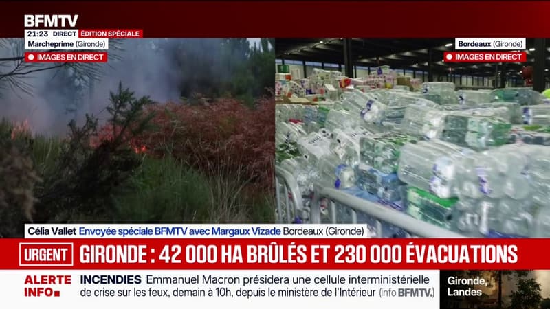 Incendie en Gironde et évacuations: les bénévoles organisent la distribution de dons auprès des évacués à Bordeaux