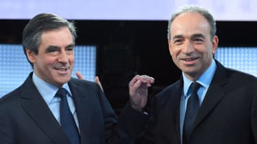 François Fillon et Jean-François Copé lors du débat pour la présidence de l'UMP, le 26 octobre 2012