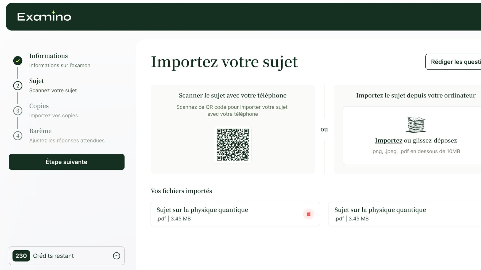 L'application IA Examino