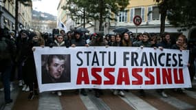 Manifestation en soutien au militant indépendantiste corse Yvan Colonna agressé en prison, le 13 mars 2022 à Bastia
