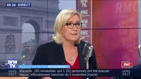 Marine Le Pen face à Jean-Jacques Bourdin en direct