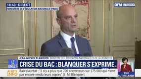 Bac: Jean-Michel Blanquer "garantit à tous les élèves qu'ils auront leurs résultats" ce vendredi matin