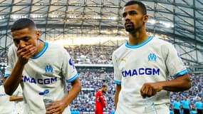 Amine Harit et Iliman Ndiaye lors d'un match de l'OM au Vélodrome en octobre 2023
